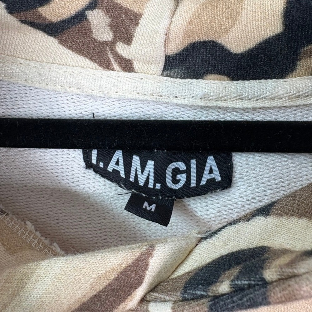 I AM GIA Camo Hoodie Women's Medium Oversized Logo Sweatshirt Streetwear - Picture 8 of 10